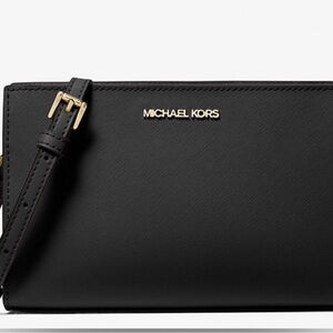 New Michael Kors Sheila Small East West Top Zip Shoulder Crossbody Bag Black